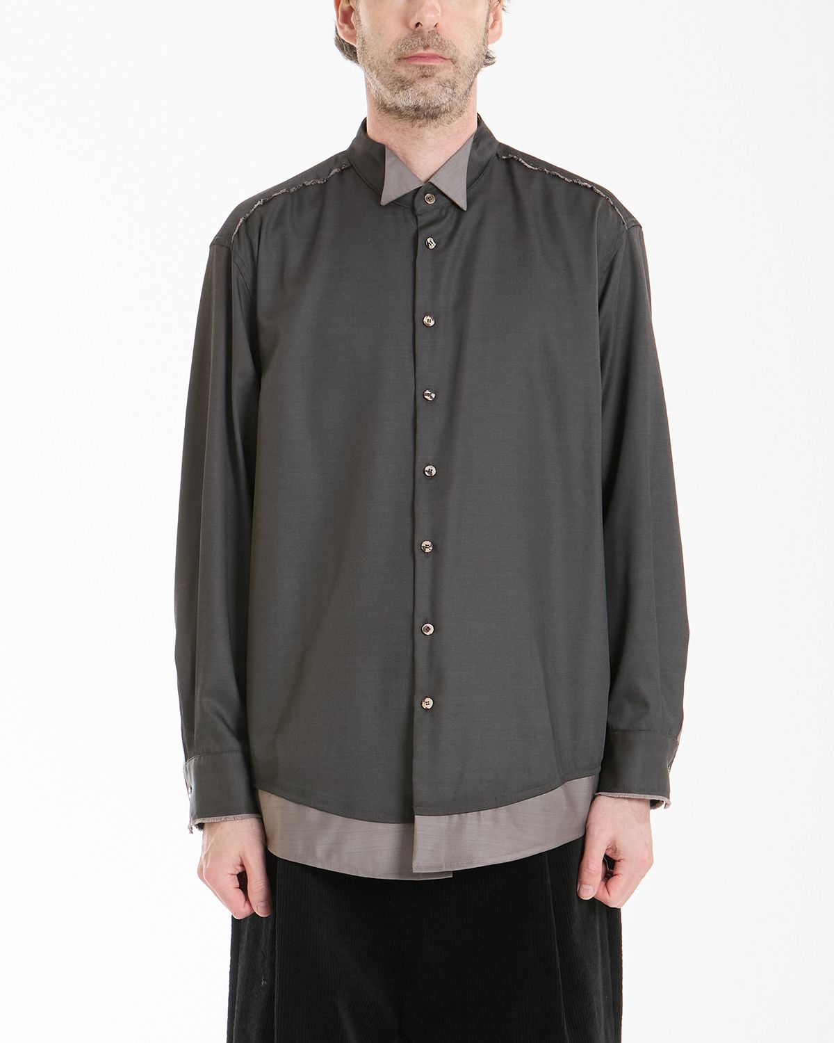 와이쏘씨리얼즈(WHYSOCEREALZ) Wing Tip Dress Shirt (copper black)