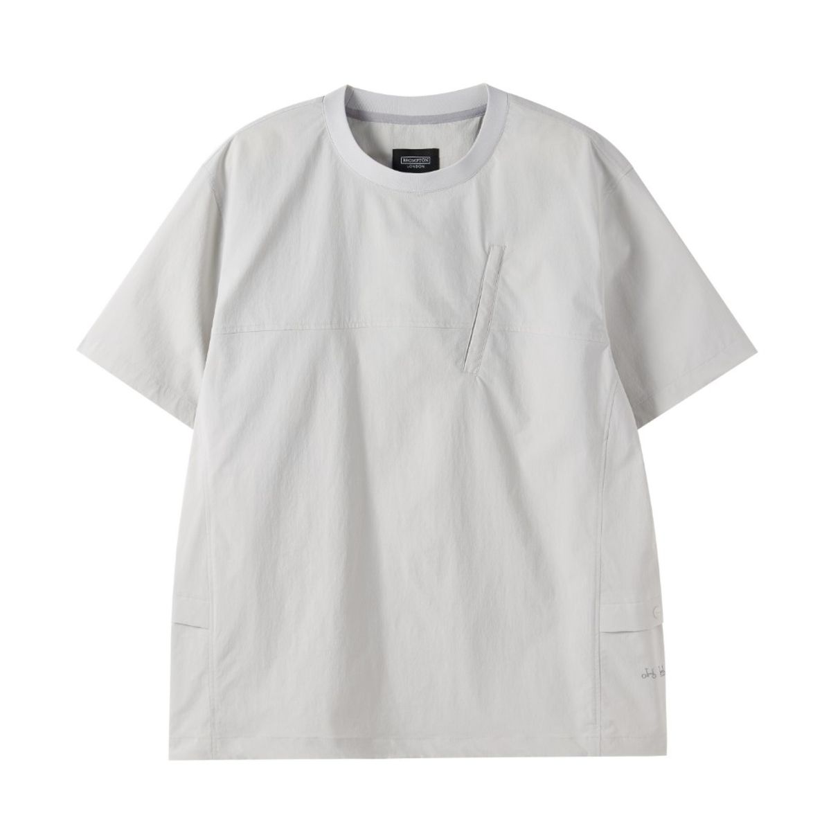 브롬톤 런던(BROMPTON LONDON) LIGHTWEIGHT NYLON HALF SLEEVE T-SHIRT - L/GREY (P252UTS184)