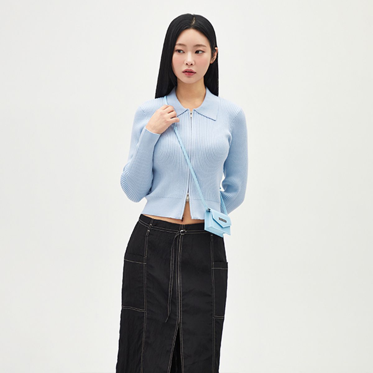 랩(LAP) 골지카라 투웨이 니트집업 AR1KG263