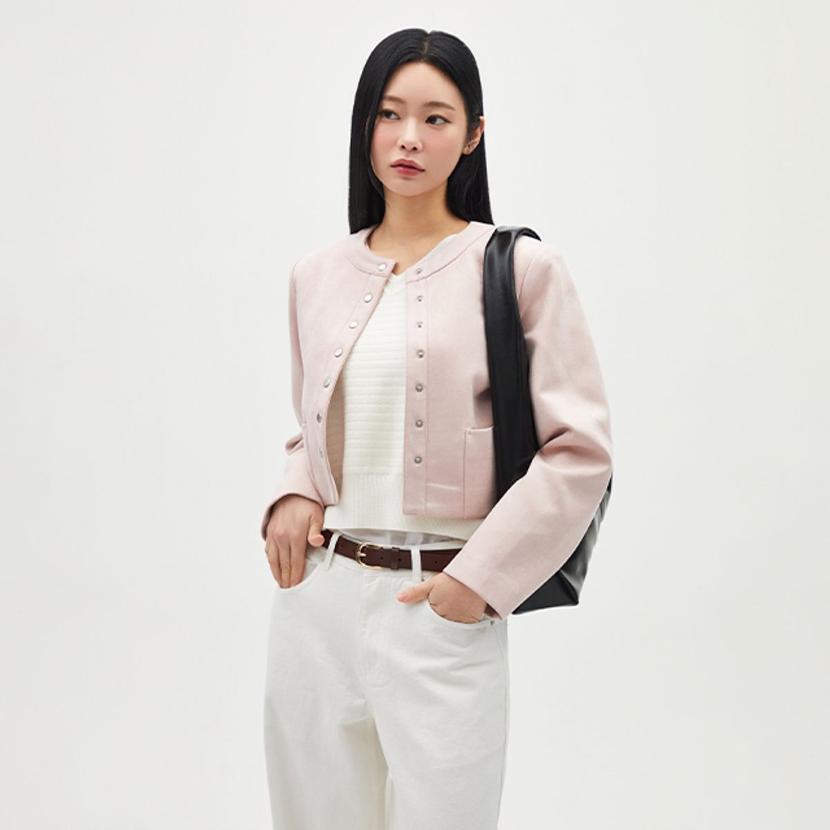 랩(LAP) 노카라 스웨이드 크랍자켓 AR1LZ261