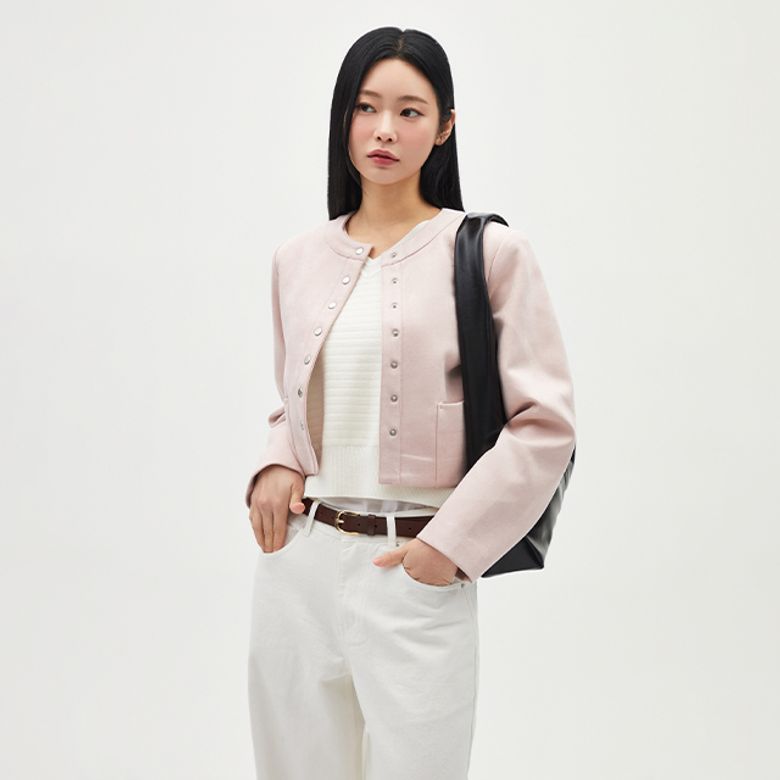 노카라 스웨이드 크랍자켓 AR1LZ261