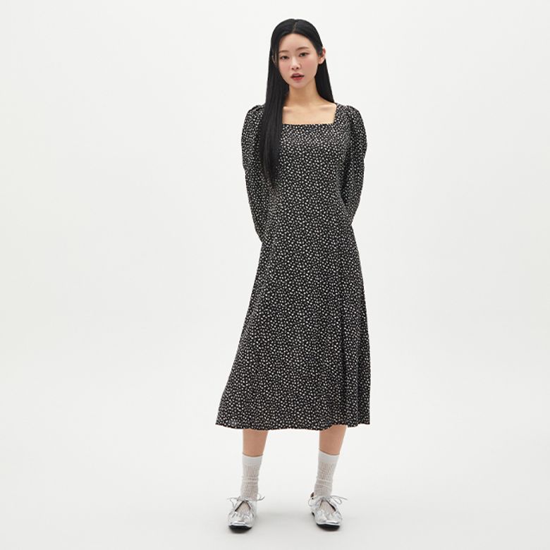 스퀘어넥 레오파드 롱원피스 AR1WO362