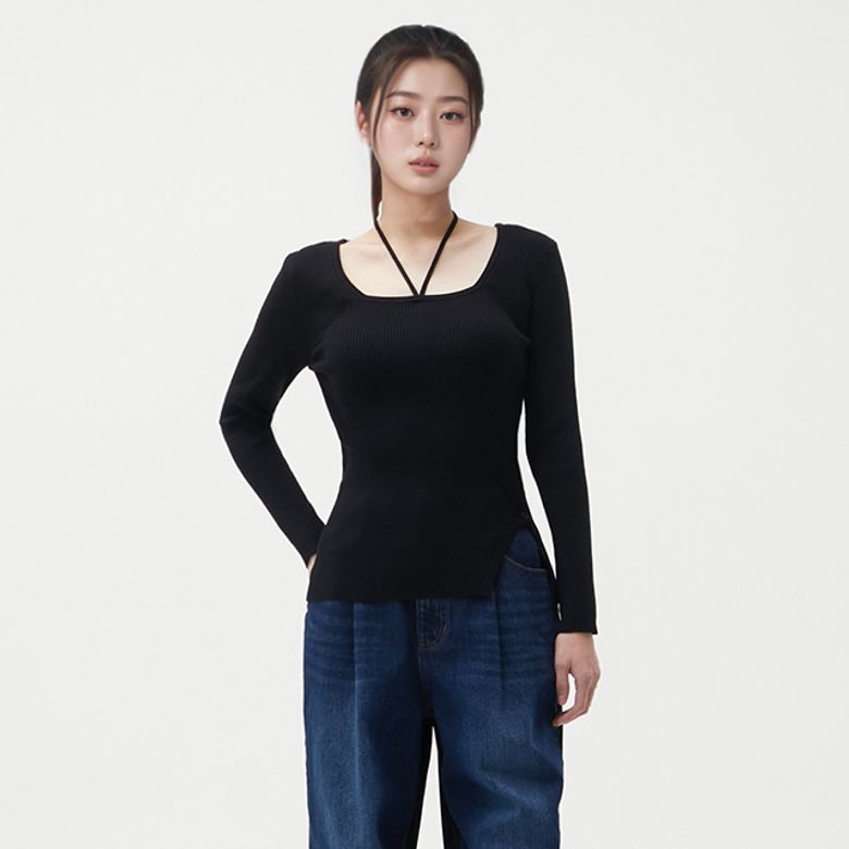 홀터끈 옆트임 골지 스퀘어니트 AR1KH260