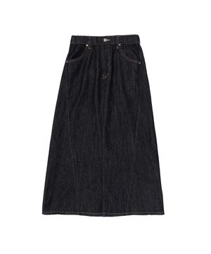 맥심 논페이드 데님 롱스커트 (진청)