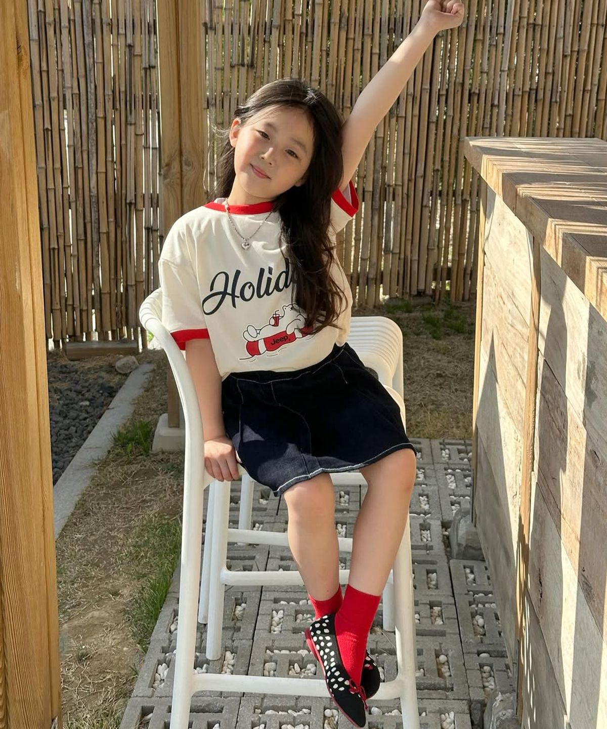 지프키즈(JEEPKIDS) 홀리데이 베어 반팔티(KQ5TSU185IV)
