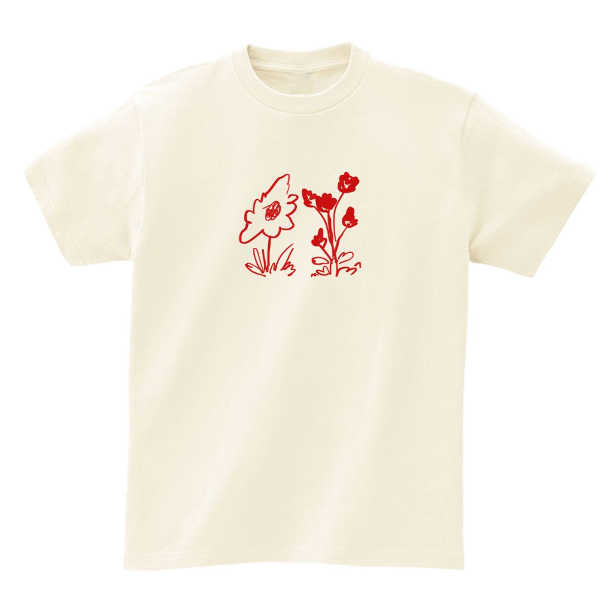 어썸어스(AWESOMEUS) Flower drawing T-SHIRTS_4COLOR
