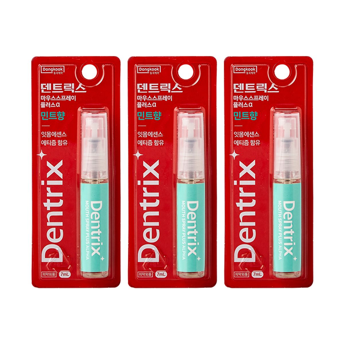 동국제약(DONGKOOK PHARM) 덴트릭스 마우스 스프레이 플러스 알파 (민트향) 7ml 3개
