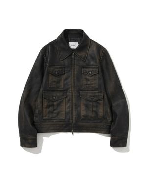 ERER Graffiti Pocket Rider Jacket Brown