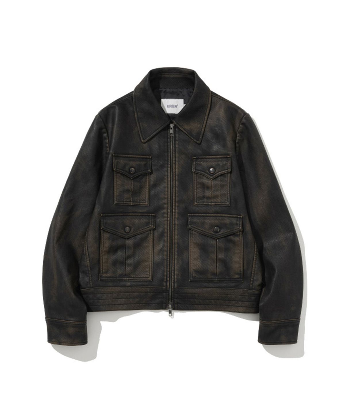 에르에르(ERER) ERER Graffiti Pocket Rider Jacket Brown