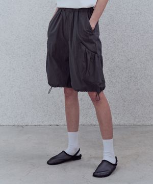 5P SHIRRING SHORTS CHARCOAL