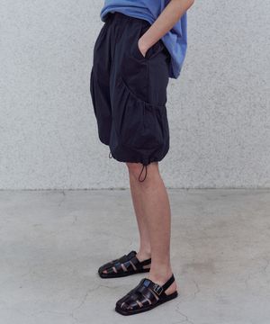 5P SHIRRING SHORTS NAVY
