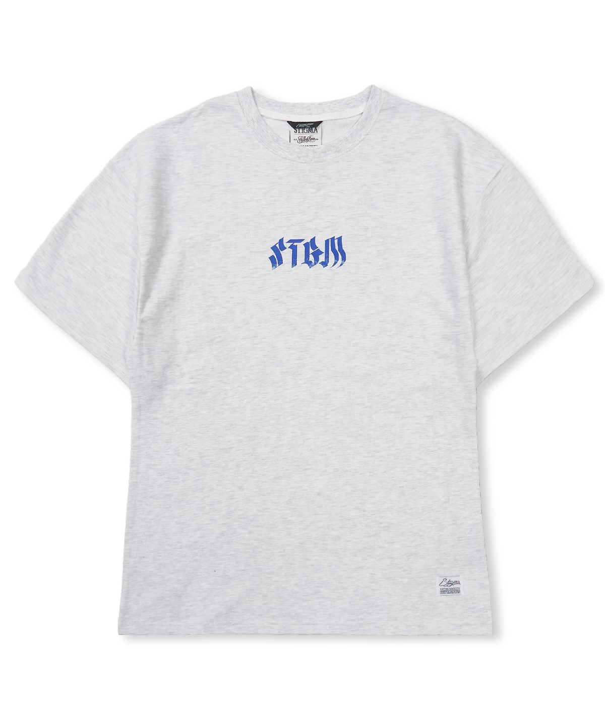 스티그마(STIGMA) Bold Back Semi-oversized T-shirts White Melange