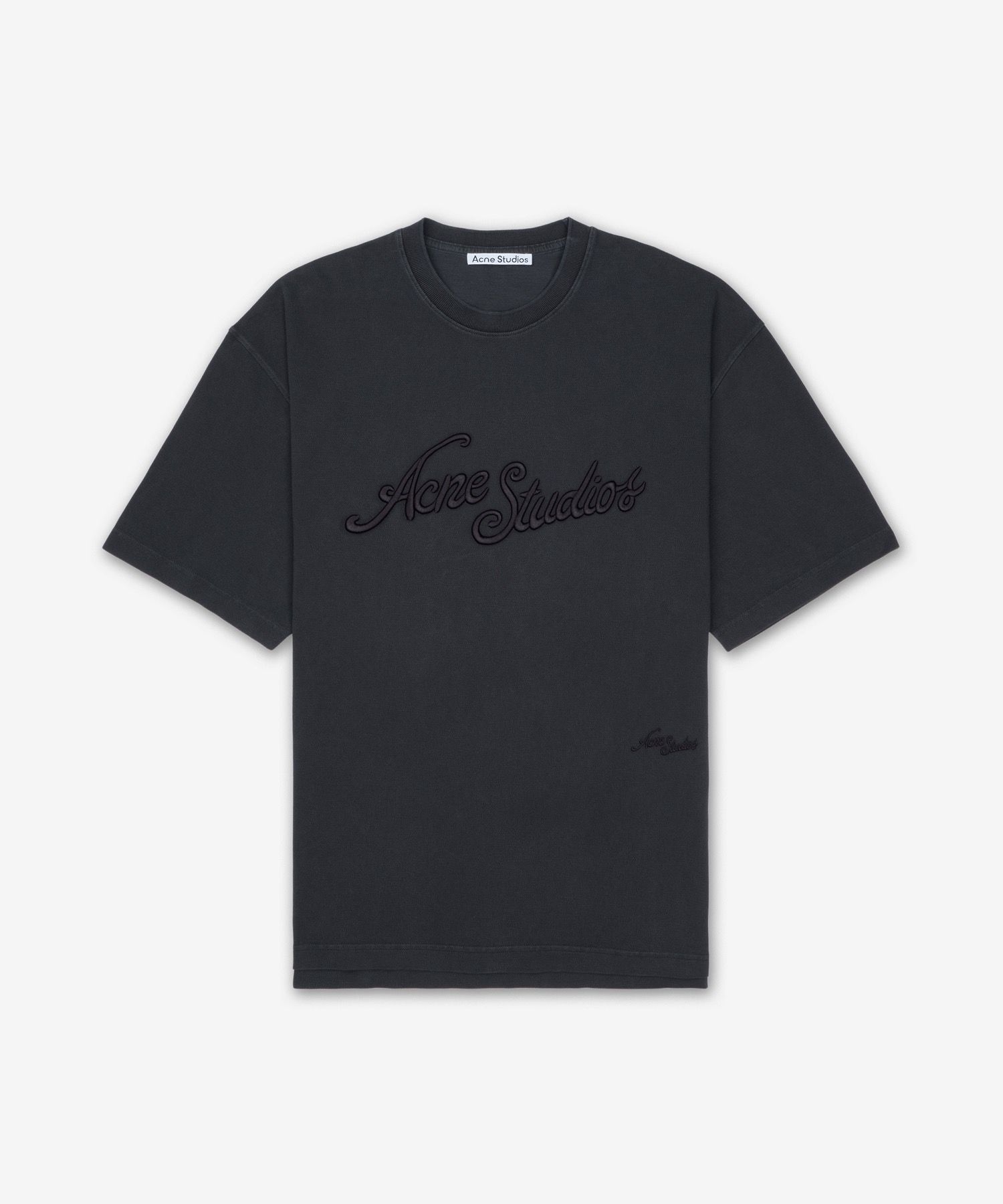 トップス ACNE studios ACNE STUDIOS Distressed appliquéd cotton-jersey T-shirt
