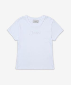 크리스탈 로고 반소매 티셔츠 - 화이트 / COPJS07CRF5017WHT