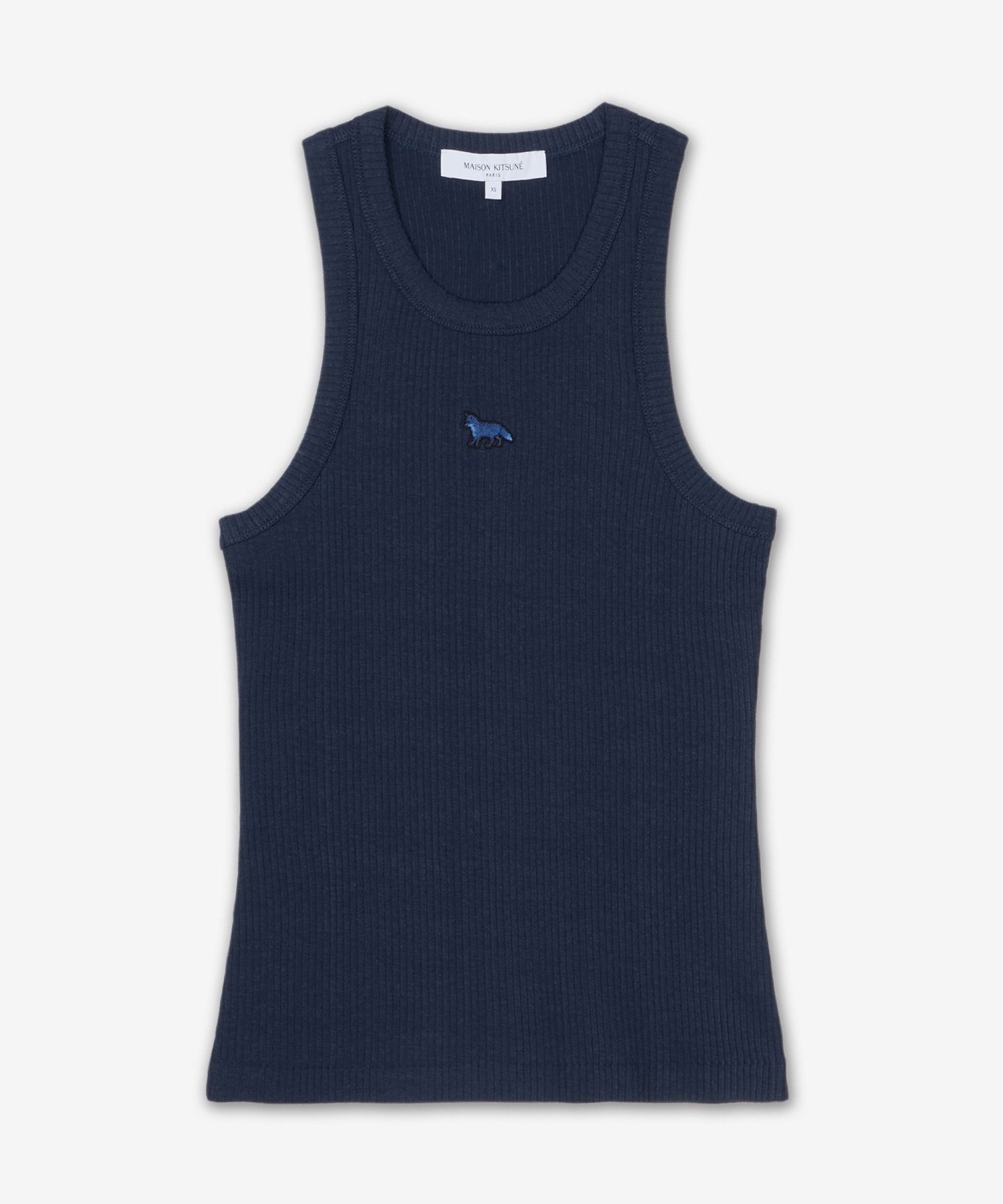 MUSINSA | MAISON KITSUNE Baby Fox Patch Ribbed Tank Top - Ink Blue