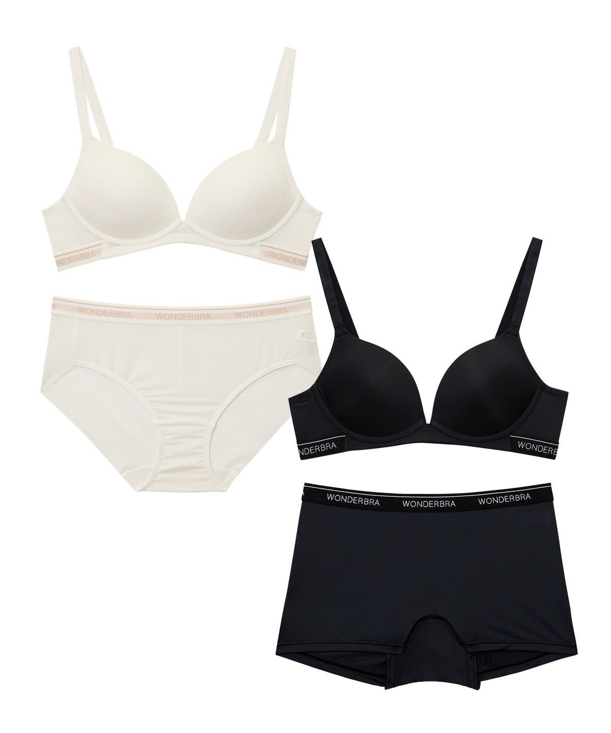 원더브라(WONDERBRA) [2PACK] 푸쉬업 밴드 노와이어 브라팬티 세트