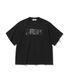 ER Embroidered Detail Oversized T-Shirt Black