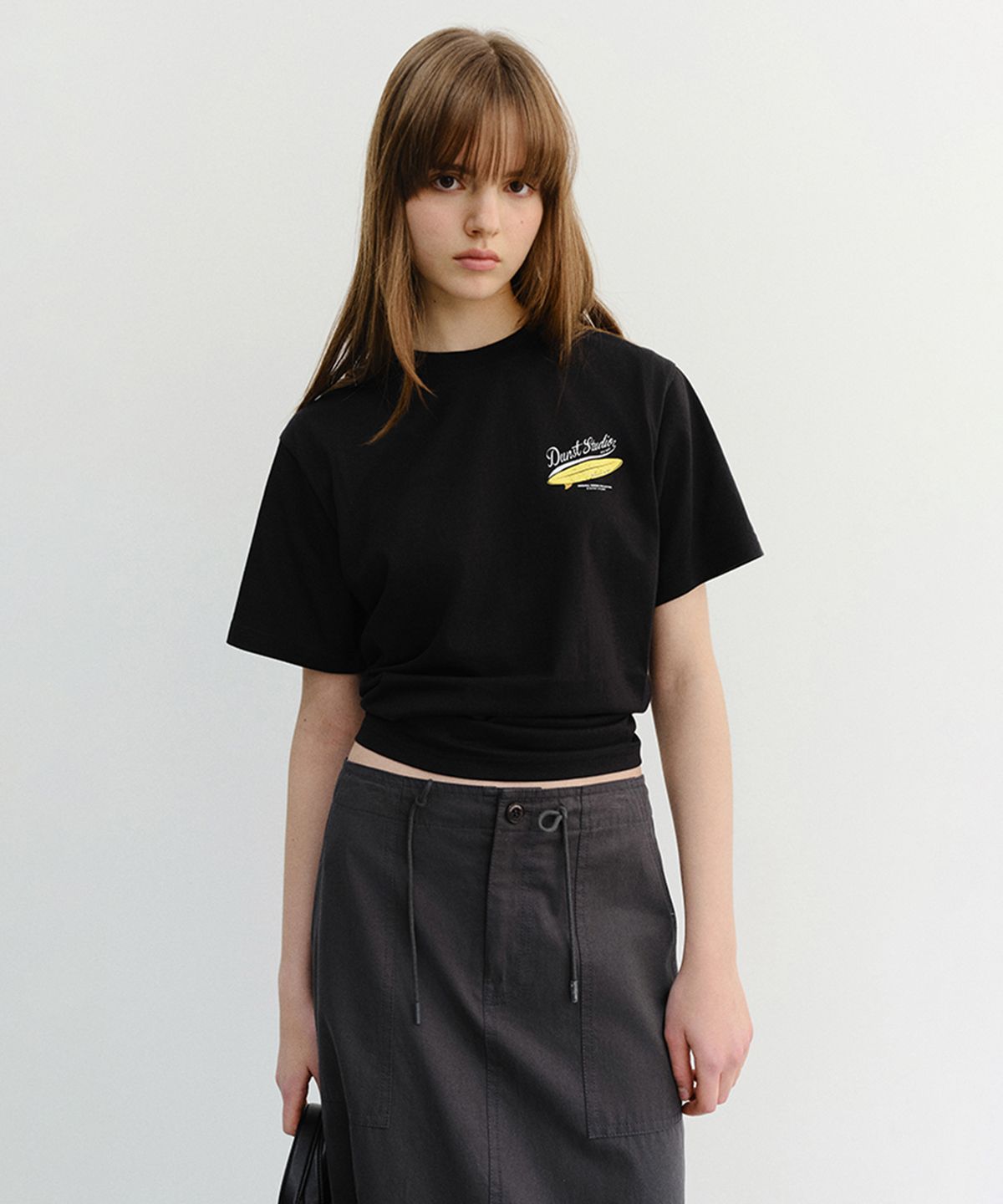 던스트(DUNST) UNISEX SUMMER HOLIDAY SURF BOARD T-SHIRT_UDTS6B133_BLACK
