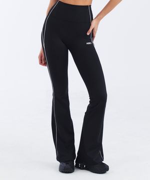 우먼스 서포트 파이핑 부츠컷 레깅스 (Black)