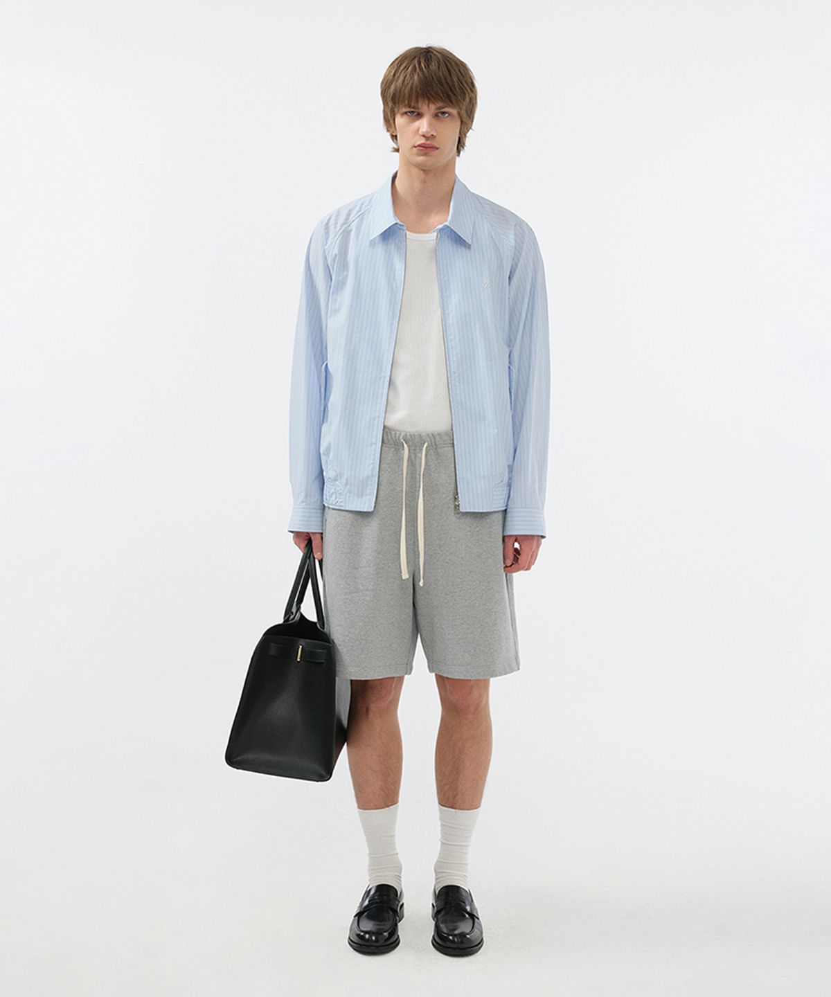 던스트 포 맨(DUNST FOR MEN) CLASSIC SWEAT SHORTS_UNISEX_UDPA5B122_MELANGE GREY