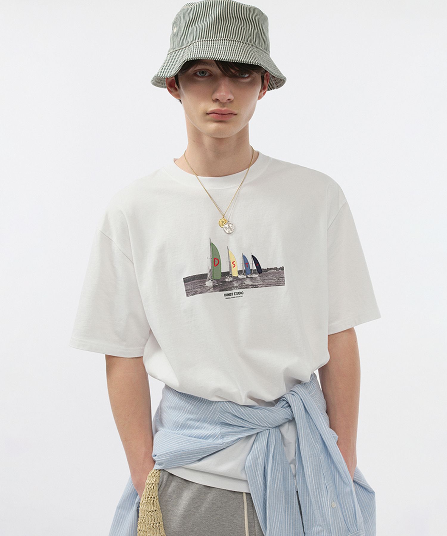 ★2025SS新作★DUNST★APPLIQUE YACHT T-SHRT MUSINSA | DUNST APPLIQUE YACHT T-SHRT_UNISEX_UDTS5B134_OFF WHITE