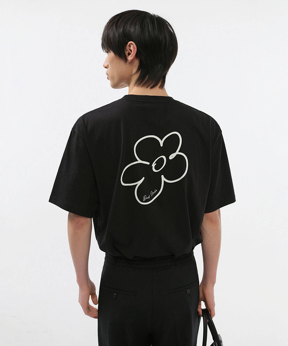 던스트 포 맨(DUNST FOR MEN) DRAWING BLOOM LOGO T-SHIRT_UNISEX_UDTS5B130_BLACK