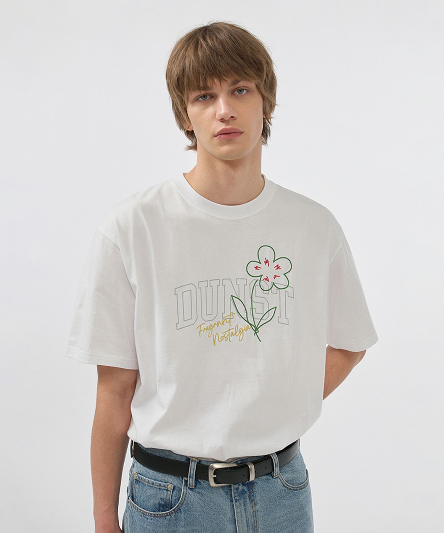 ★2025SS新作★DUNST★DRAWING BLOOM LOGO T-SHIRT MUSINSA | DUNST DRAWING BLOOM T-SHIRT _UNISEX_UDTS5B126_BLACK