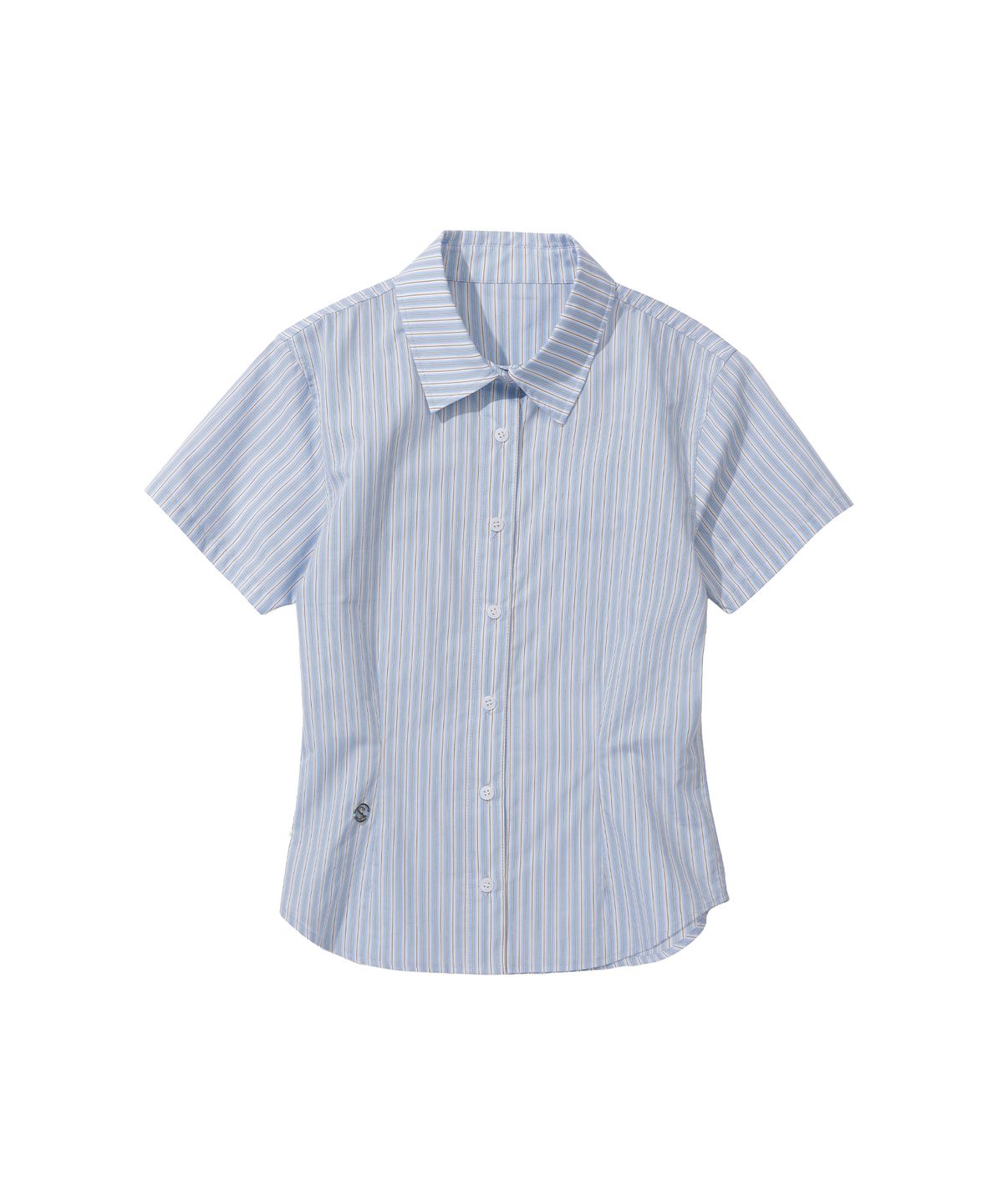 세컨모놀로그(SECONDMONO) W. Stripe Slim Half Shirt [SKYBLUE]_SEWSH001SKYBLUE