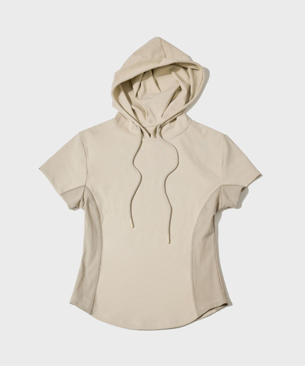 세컨모놀로그(SECONDMONO) W. 슬림 숏 슬리브 후디 [BEIGE]_SEWTS003BEIGE