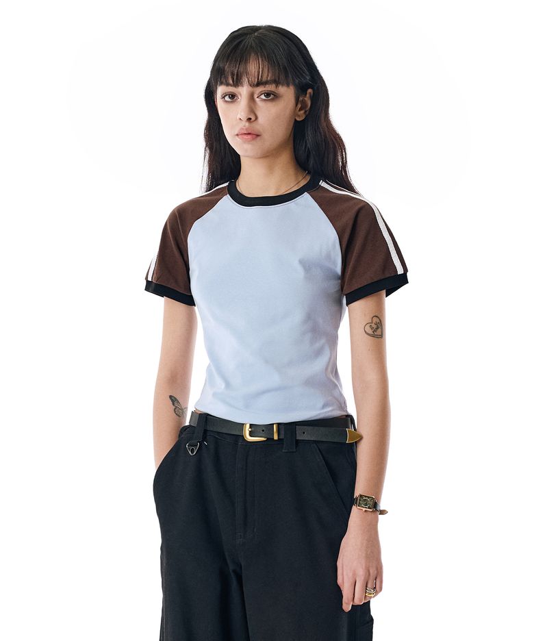 W. Raglan Short Sleeve Color Ringer Tee [SEBLUE]_SEWTS004SEBLUE