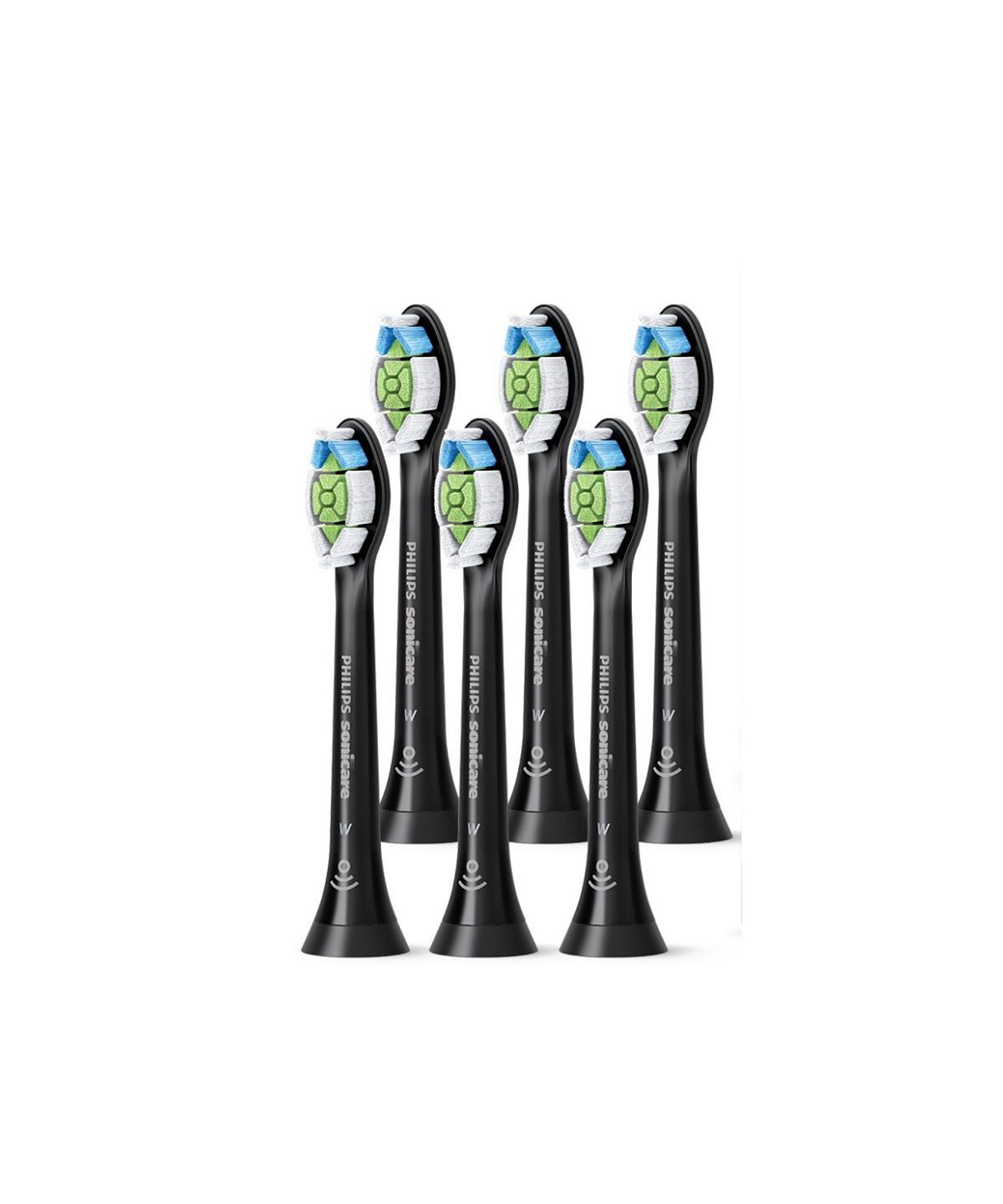 소닉케어(SONICARE) W 옵티멀 화이트 칫솔모 블랙 6개입 HX6066/91