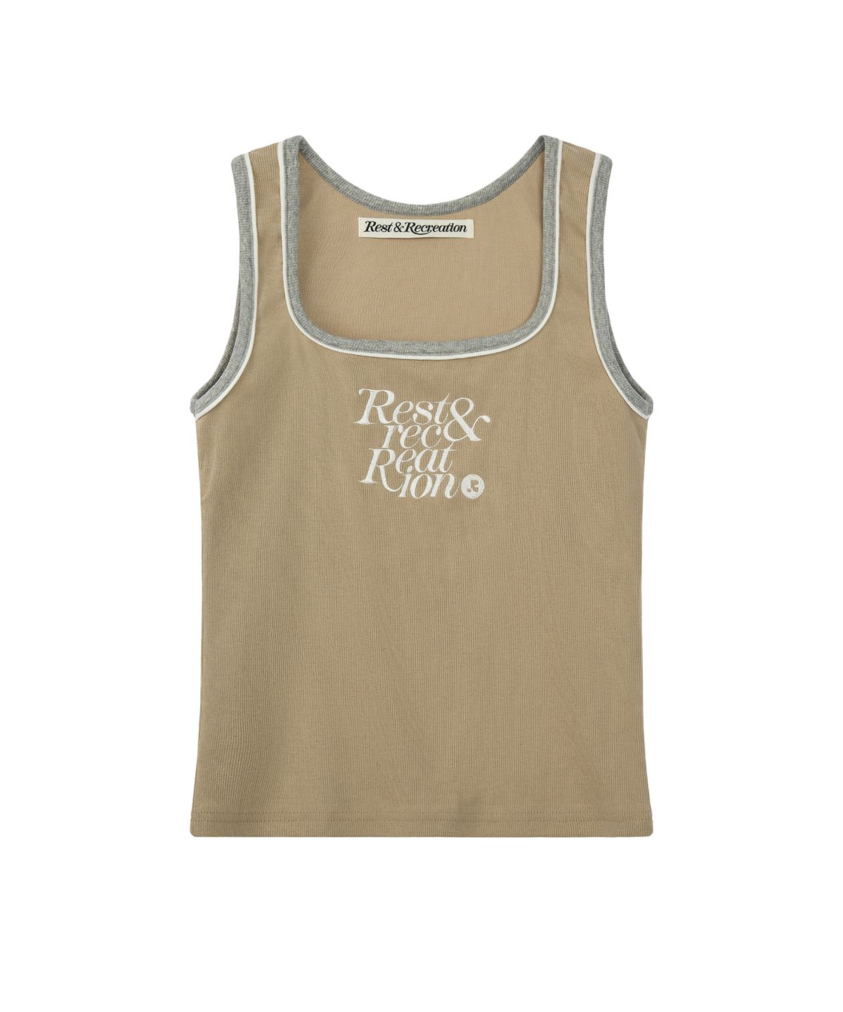 레스트앤레크레이션(REST&RECREATION) SQUARE NECK SLEEVELESS - BEIGE