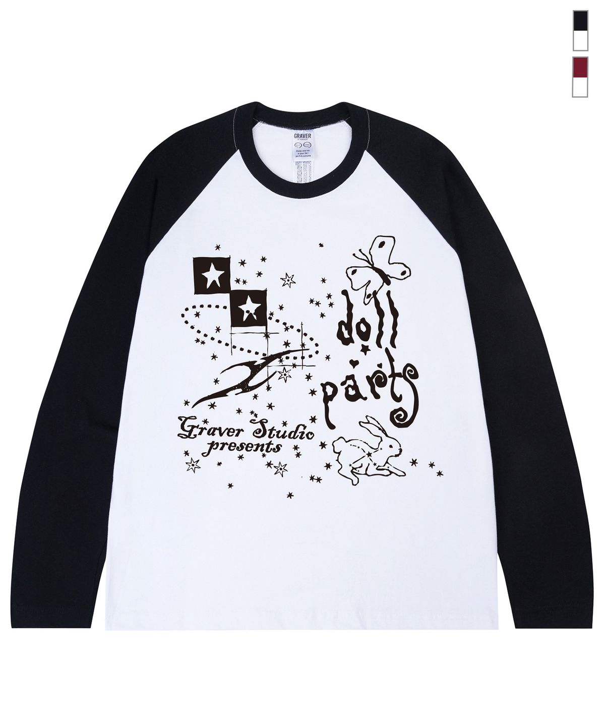 그레이버(GRAVER) [UNISEX]DOLL PARTS 래글런 롱슬리브 티셔츠_2color