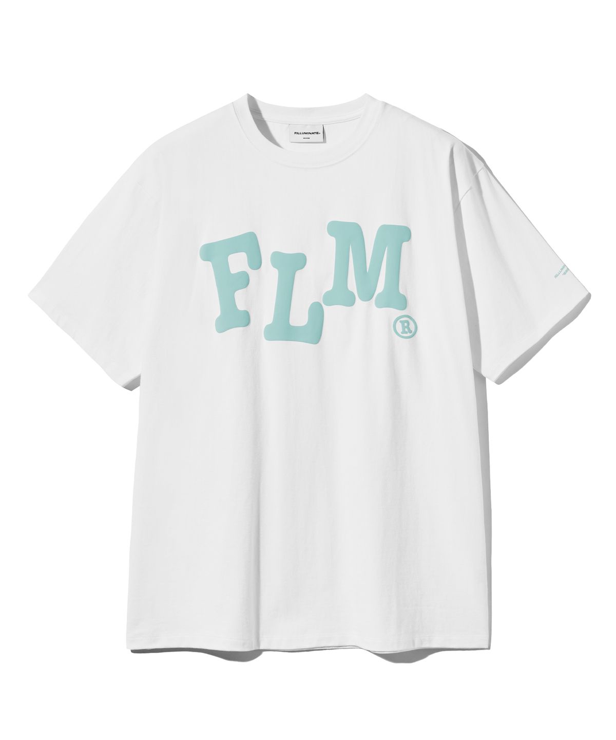 필루미네이트(FILLUMINATE) FLM 웨이비 로고 티셔츠-화이트