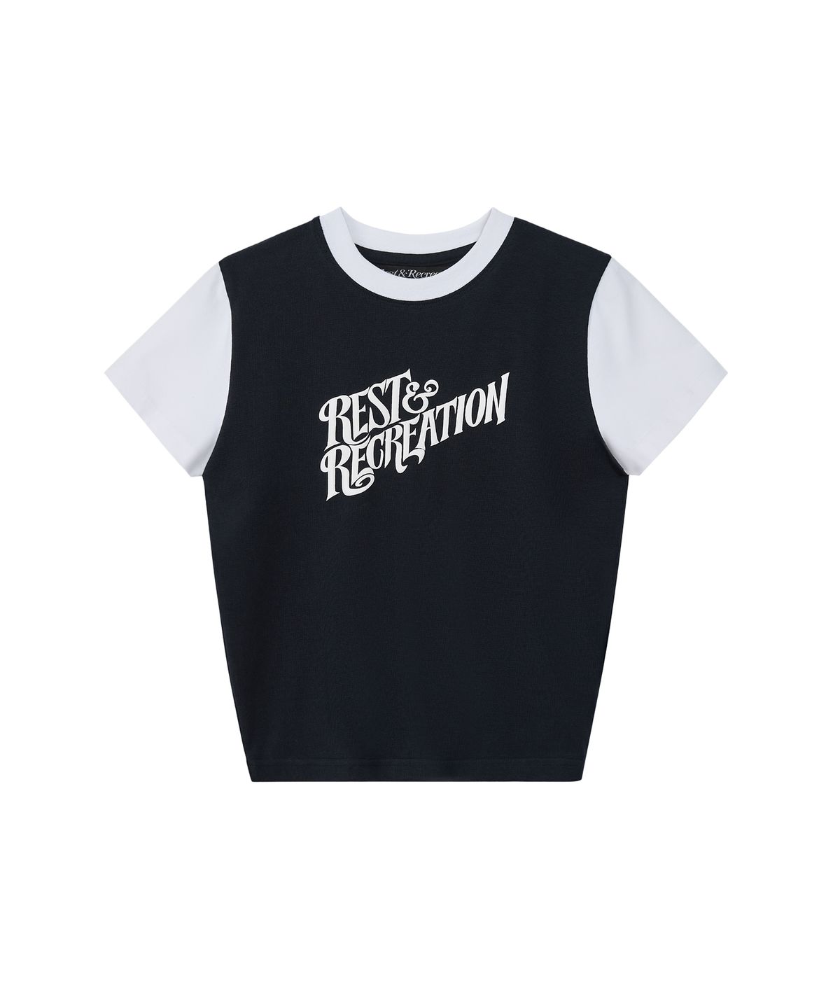 레스트앤레크레이션(REST&RECREATION) WAVE LOGO COLORATION T-SHIRT - NAVY