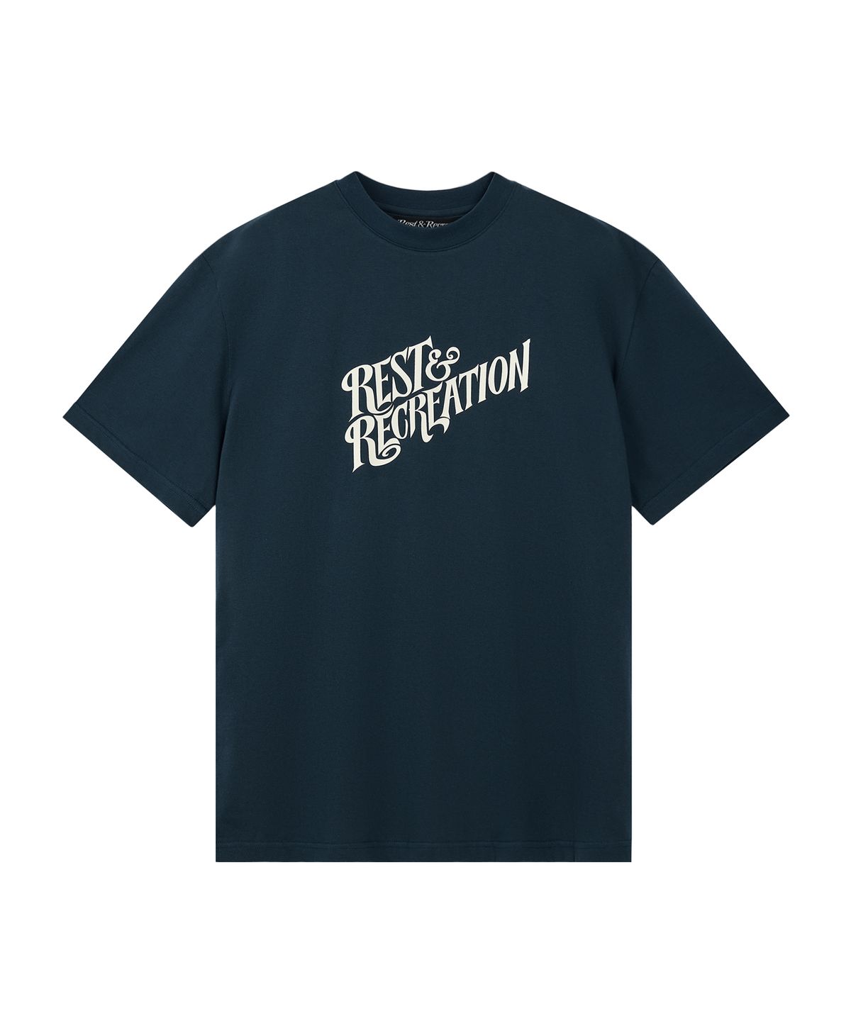 레스트앤레크레이션(REST&RECREATION) OVERSIZED WAVE LOGO T-SHIRT - NAVY