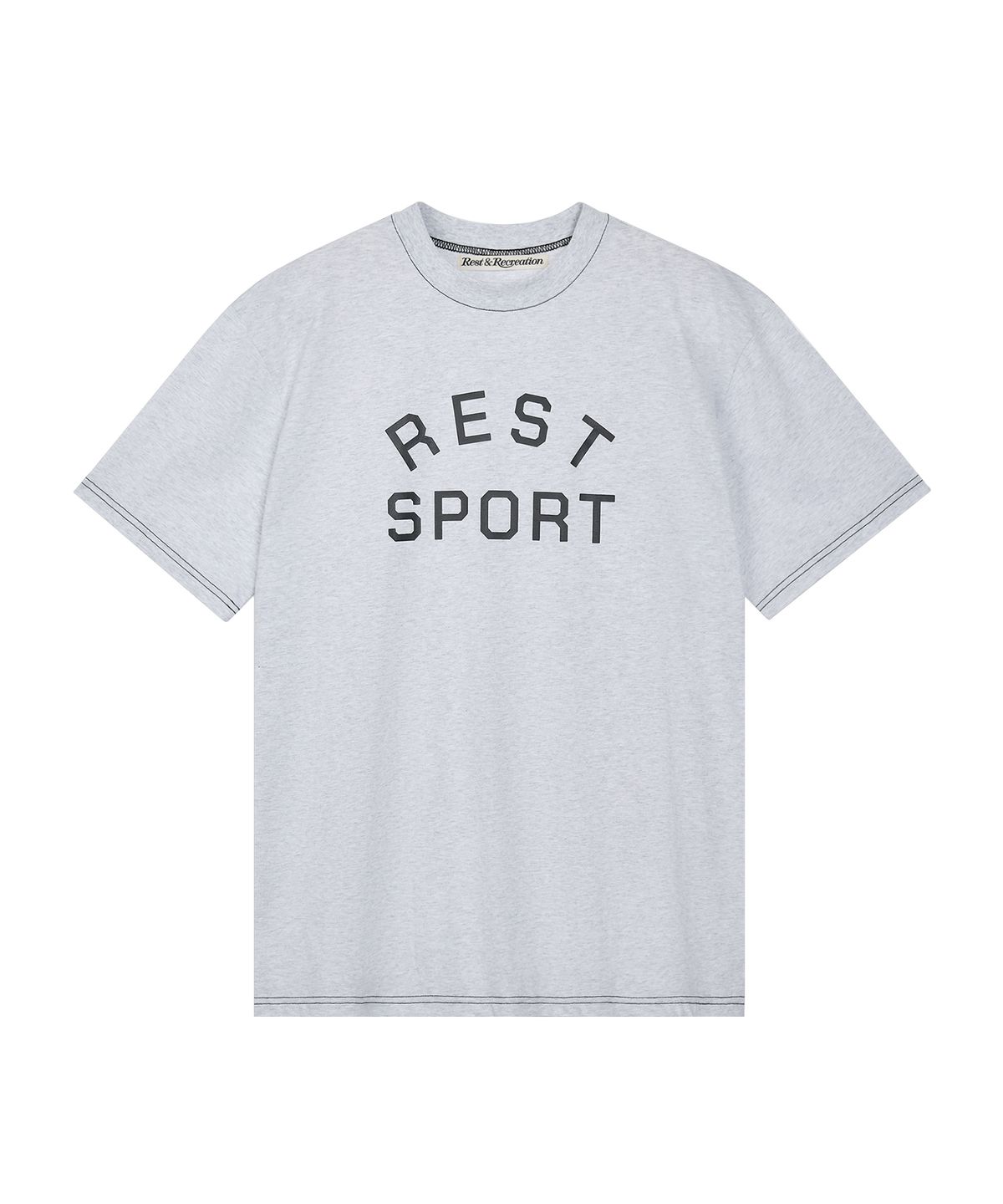 레스트앤레크레이션(REST&RECREATION) RS LOGO STITCH T-SHIRT - LIGHT GREY