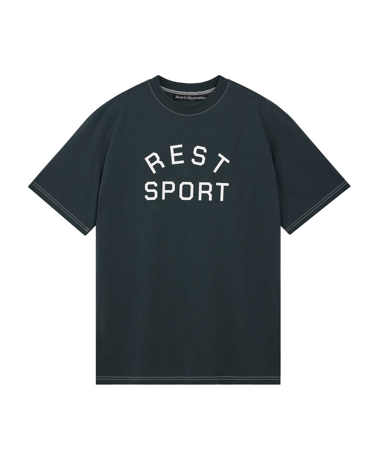 RS LOGO STITCH T-SHIRT - BLUE GREEN