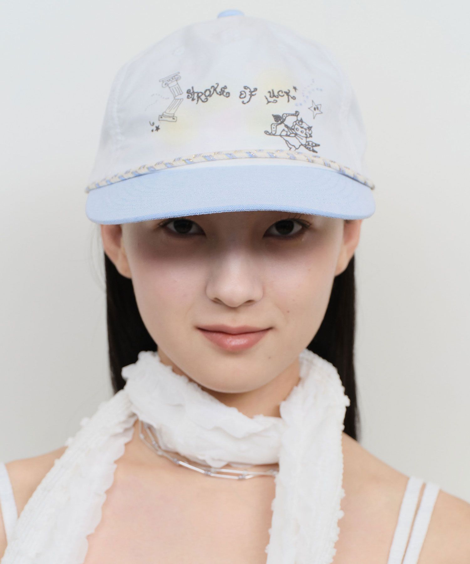 ◆typeservice◆ Strap Trimmed Graphic Cap White MUSINSA | TYPESERVICE Strap Trimmed Graphic Cap [White]