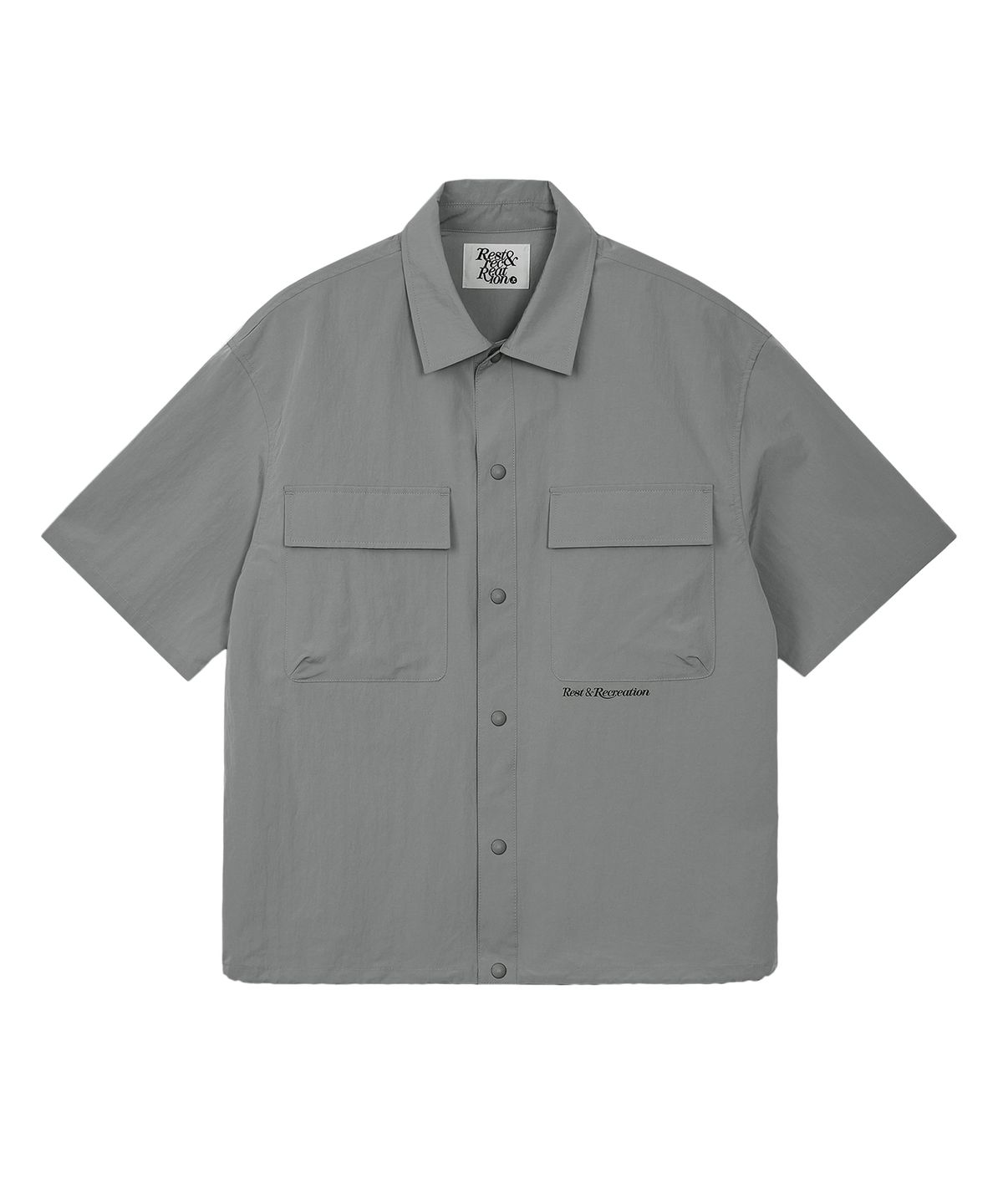 레스트앤레크레이션(REST&RECREATION) NYLON HALF SHIRT - LIGHT GREY