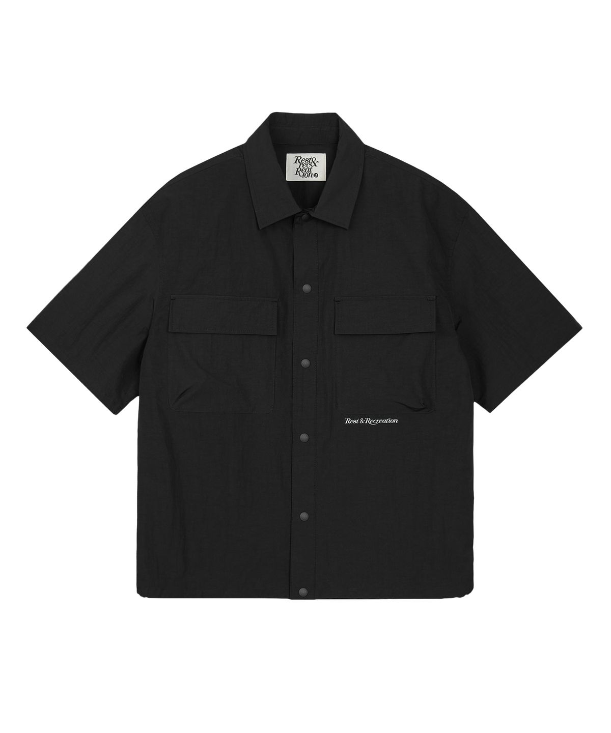 레스트앤레크레이션(REST&RECREATION) NYLON HALF SHIRT - BLACK