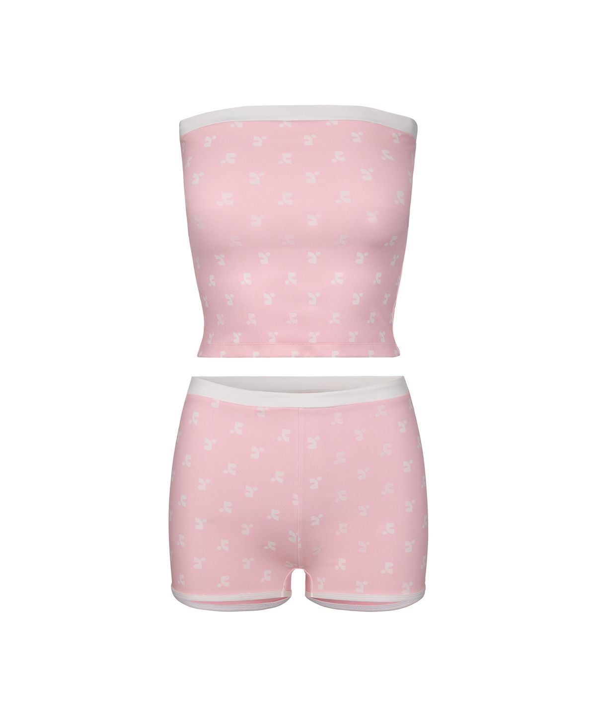 레스트앤레크레이션(REST&RECREATION) LOGO PATTERN TUBE TOP BIKINI - PINK