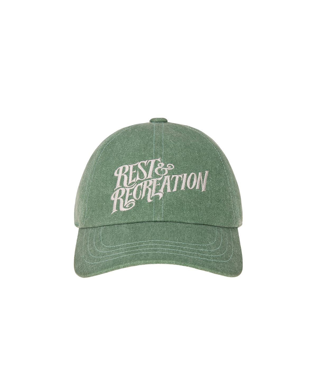레스트앤레크레이션(REST&RECREATION) WAVE LOGO WASHING BALL CAP - GREEN