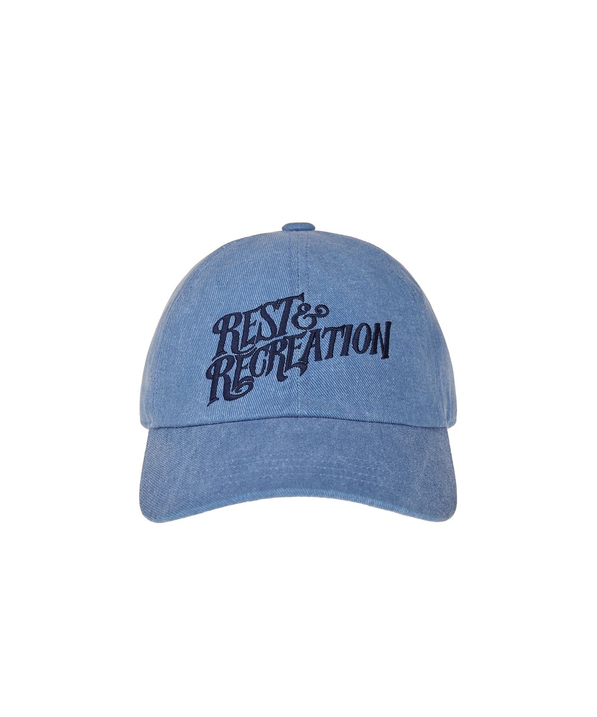 레스트앤레크레이션(REST&RECREATION) WAVE LOGO WASHING BALL CAP - BLUE