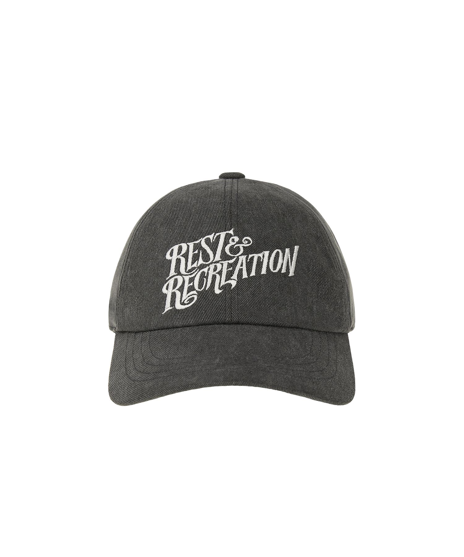 MUSINSA | REST&RECREATION WAVE LOGO WASHING BALL CAP - CHARCOAL