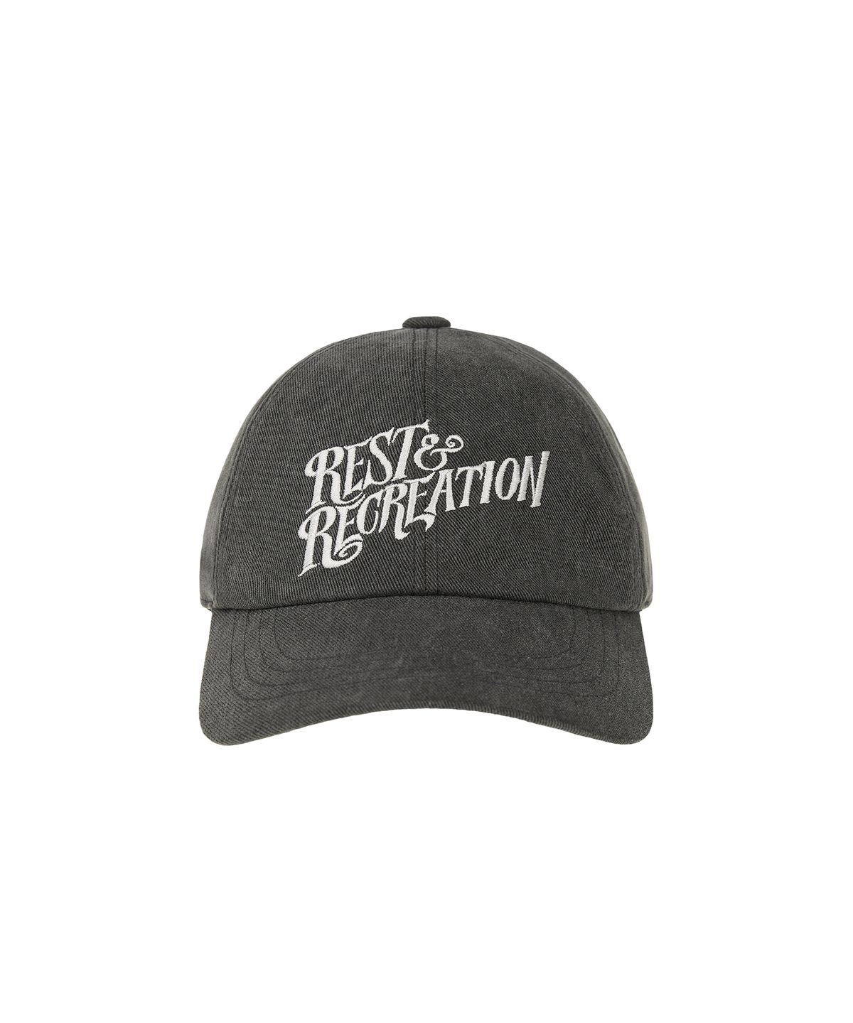레스트앤레크레이션(REST&RECREATION) WAVE LOGO WASHING BALL CAP - CHARCOAL