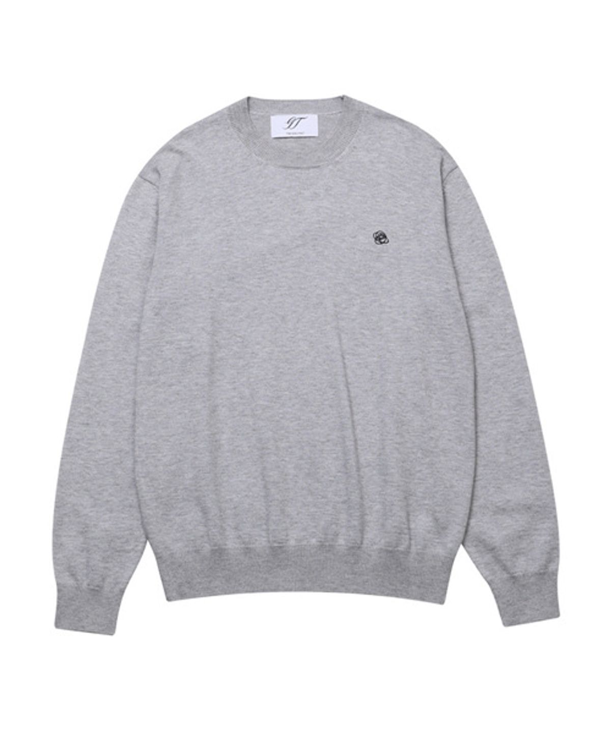 그레이티스트(THE GREATEST) Rose Embroidered Knit Top Grey