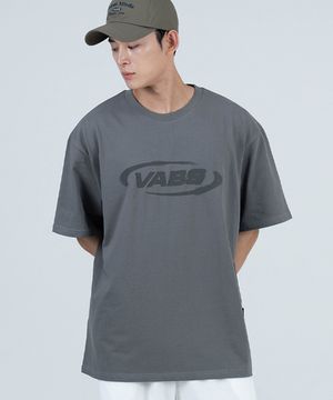 T2504 빈티지로고 오버핏 반팔티 [차콜]