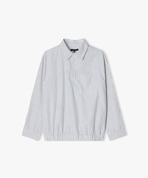 [25SS] LLS41509 블루 스트라이프 밴딩 칼라 탑