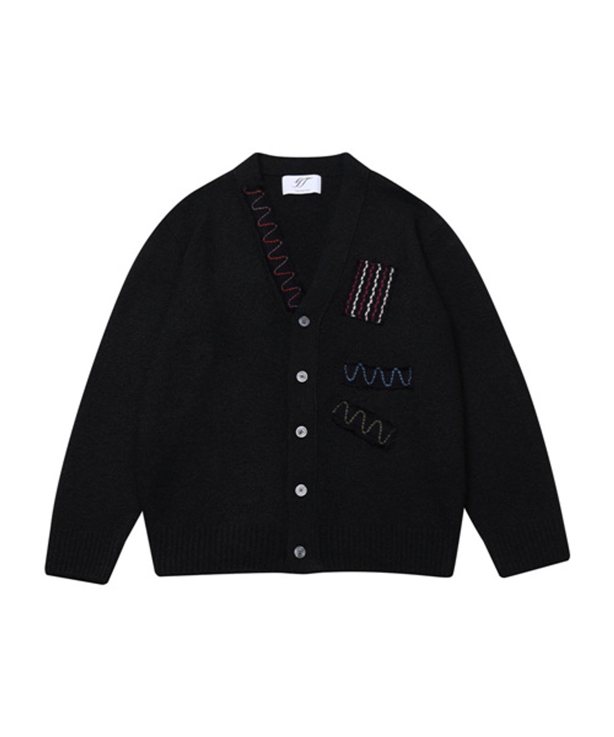 그레이티스트(THE GREATEST) Patchwork Knit Cardigan Black